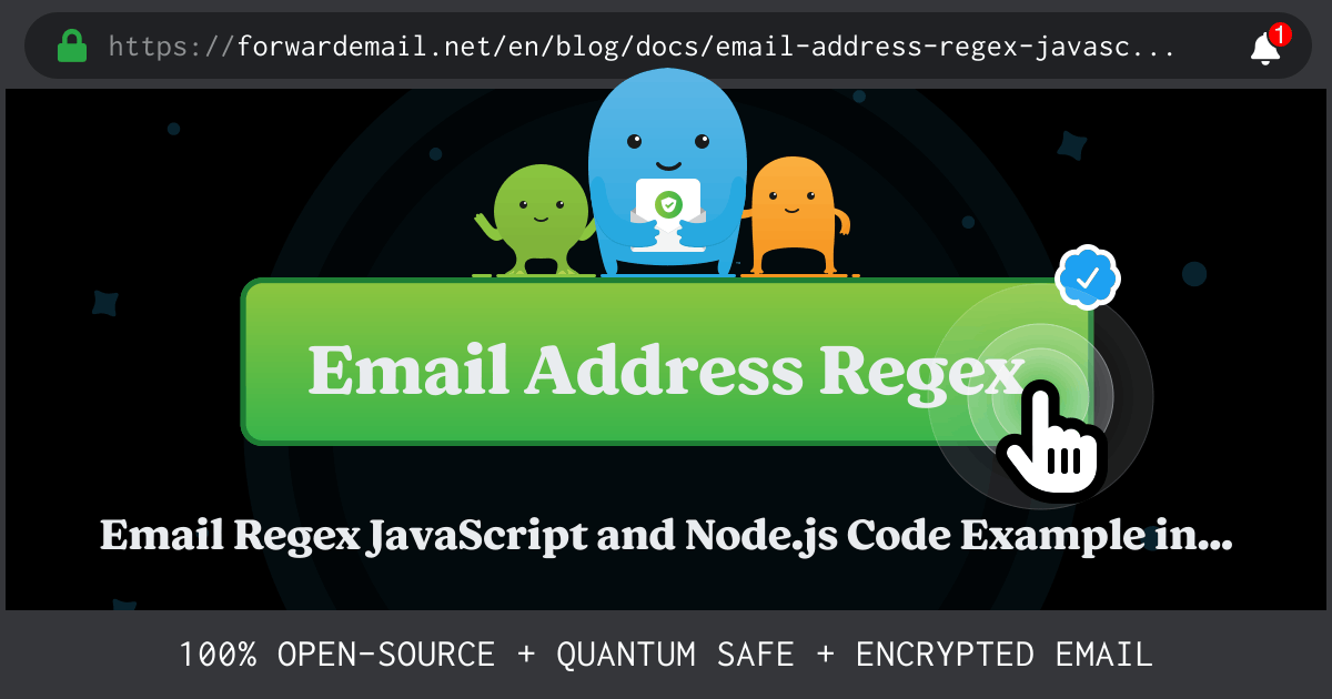 Email Regex JavaScript and Node.js