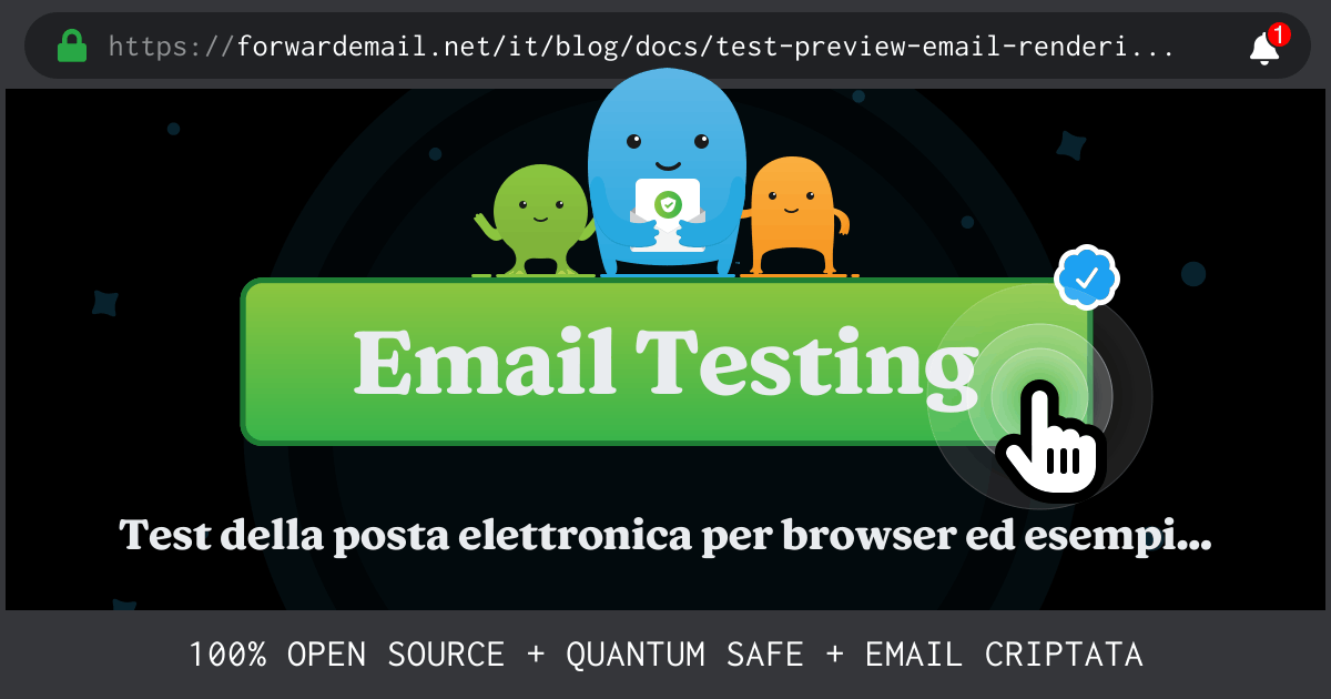 Test e-mail per browser e simulatore iOS