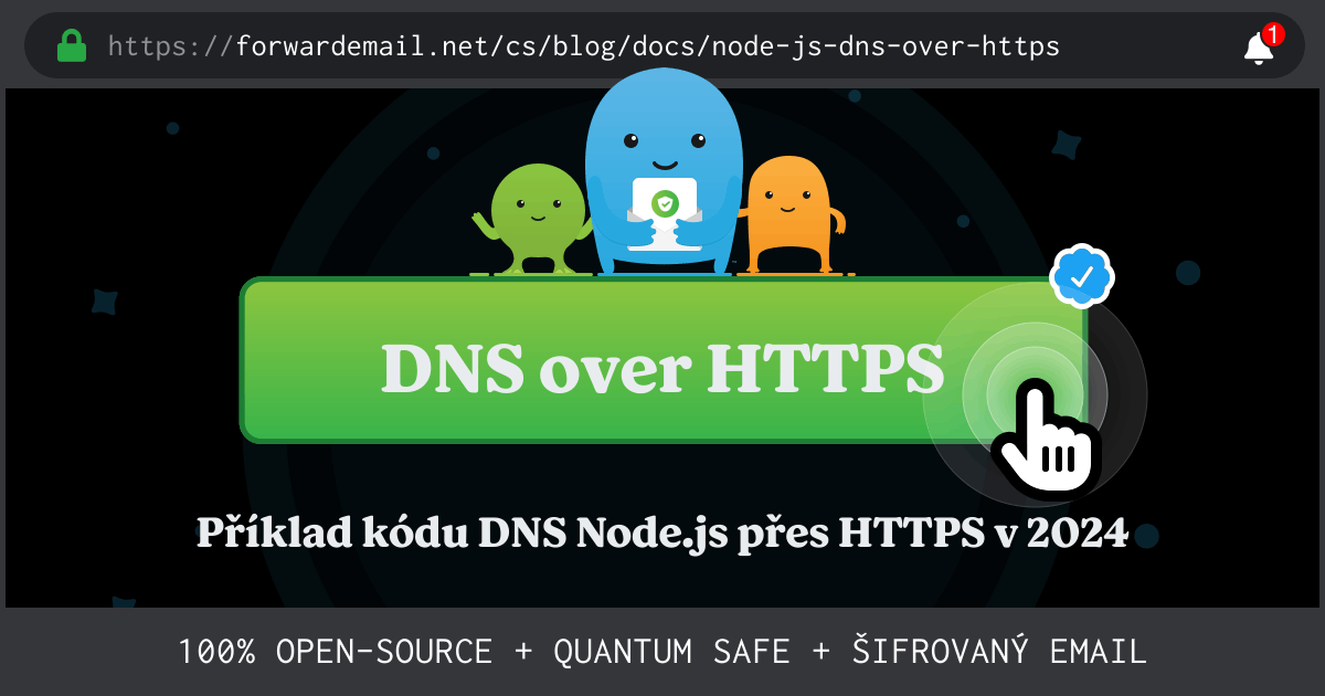 Node.js DNS přes HTTPS