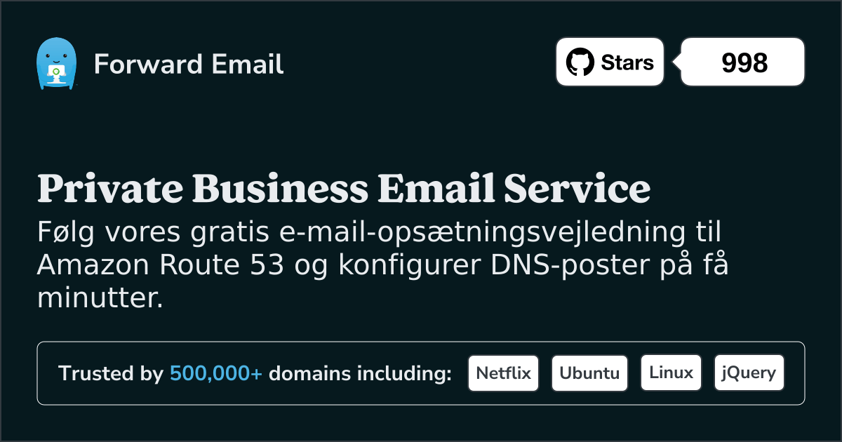 Sådan konfigurerer du e-mail med Amazon Route 53