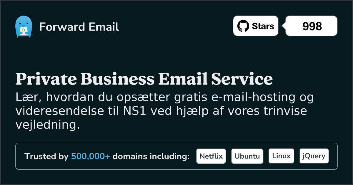 Sådan konfigurerer du e-mail med NS1