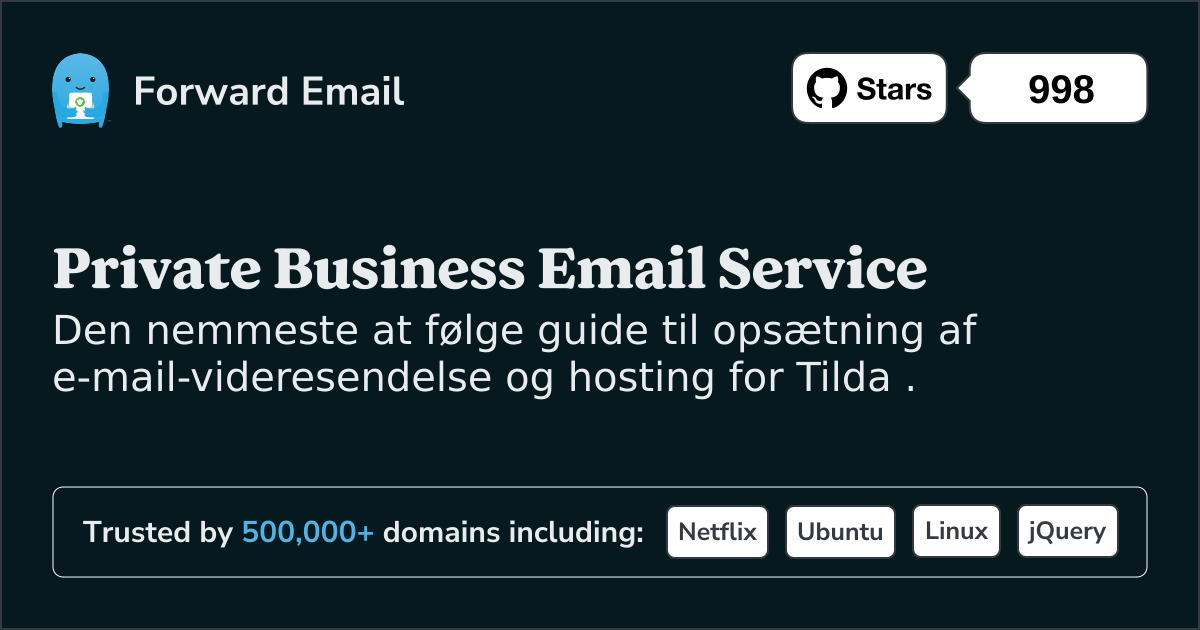 Sådan konfigurerer du e-mail med Tilda