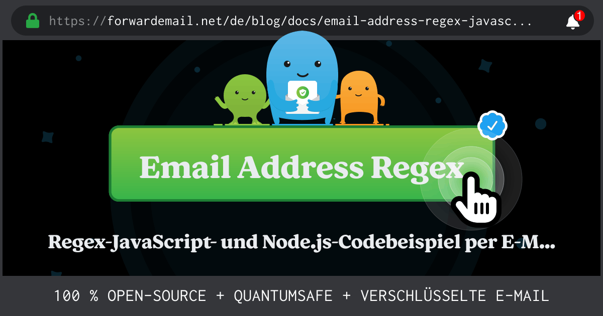 E-Mail mit Regex-JavaScript und Node.js