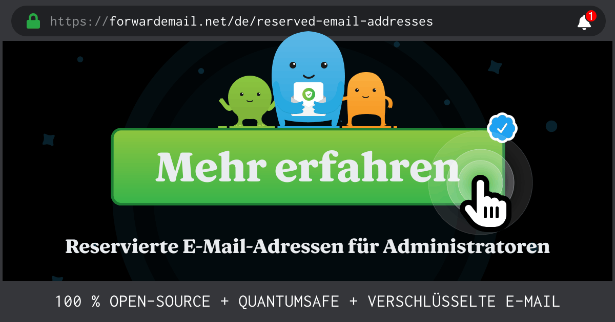 Reservierte E-Mail-Adressen für Administratoren