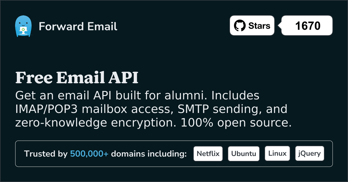 Free Email API for Alumni