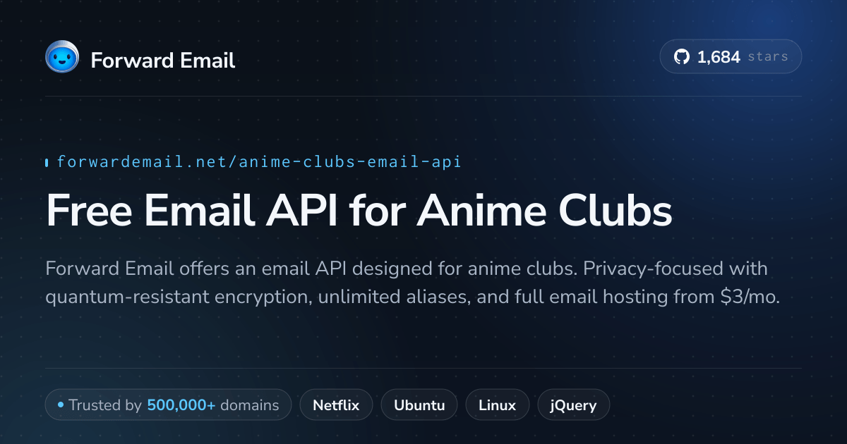 Anie Api Rent Free Email API for Anime Clubs
