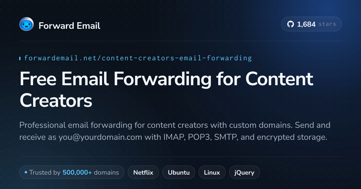 Free Email Forwarding for Content Creators