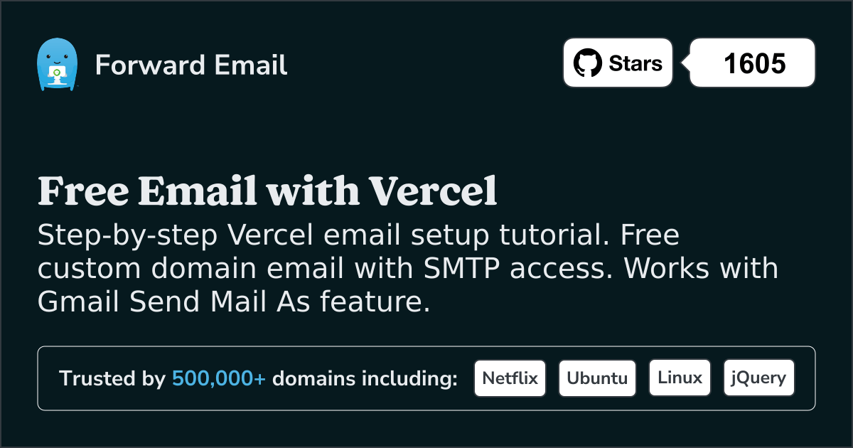 Setup Free Email for Vercel in 2024