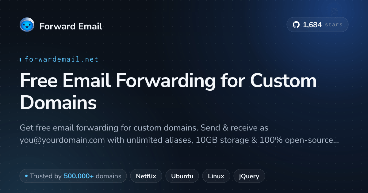 Free Email Forwarding for Custom Domains - Open Source Email Service