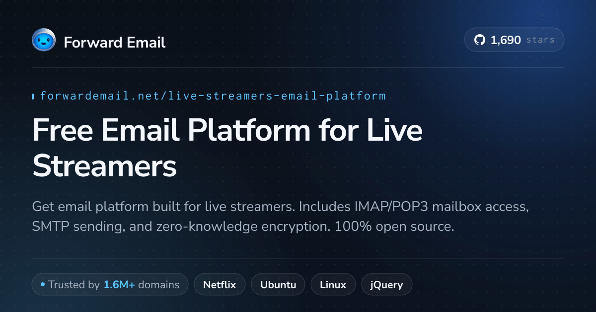 Free Email Platform for Live Streamers