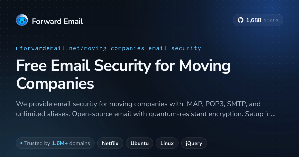 Free Email Security for Moving Companies