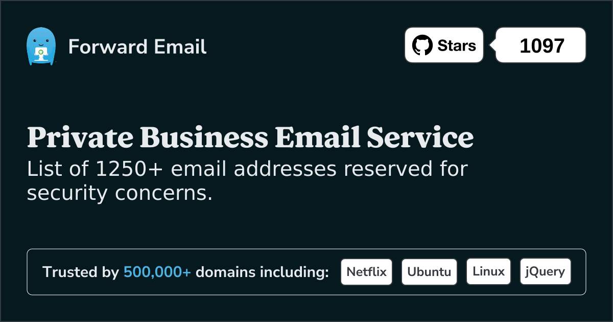 Reserved Email Addresses For Administrators