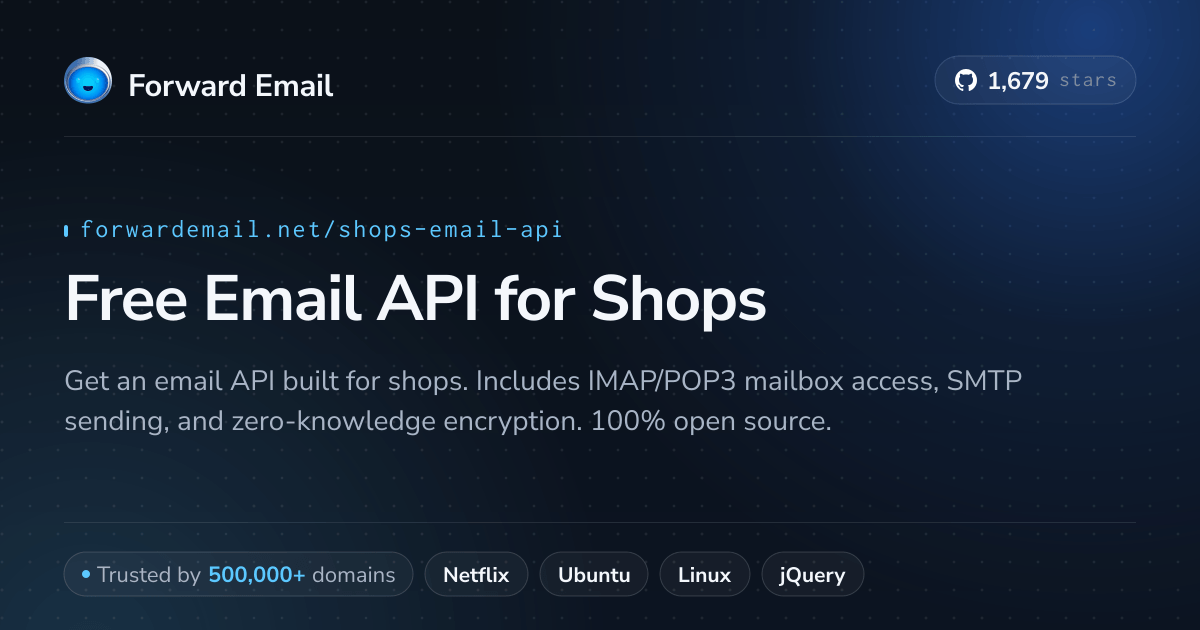 Free Email API for Shops