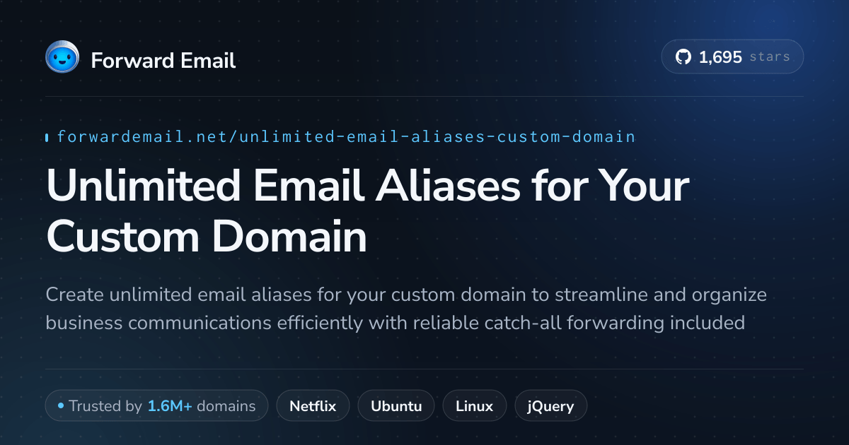 Alisass Unlimited Email Aliases for Your Custom Domain