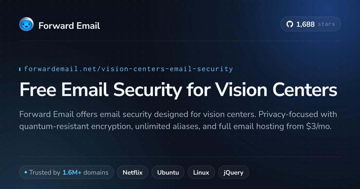 Free Email Security for Vision Centers