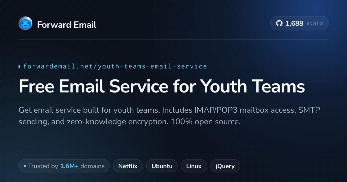 Free Email Service for Youth Teams