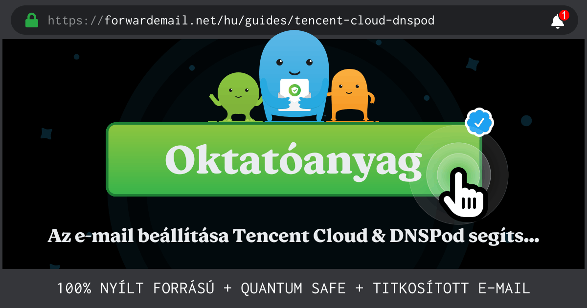 Az e-mail beállítása Tencent Cloud & DNSPod segítségével