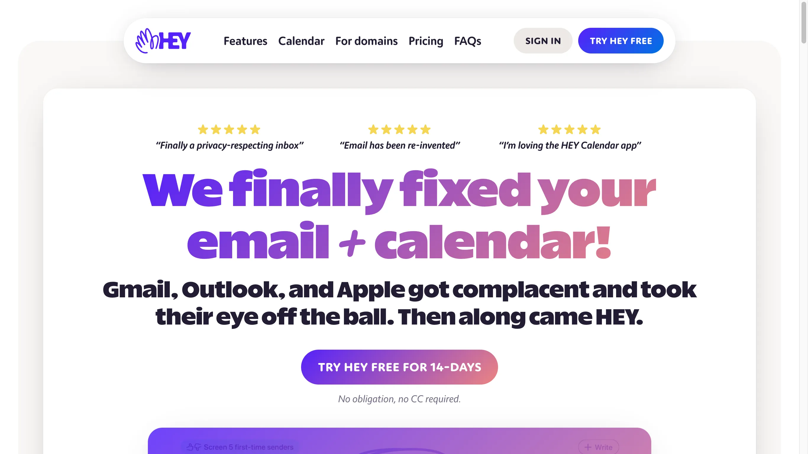 HEY is a closed-source email service.