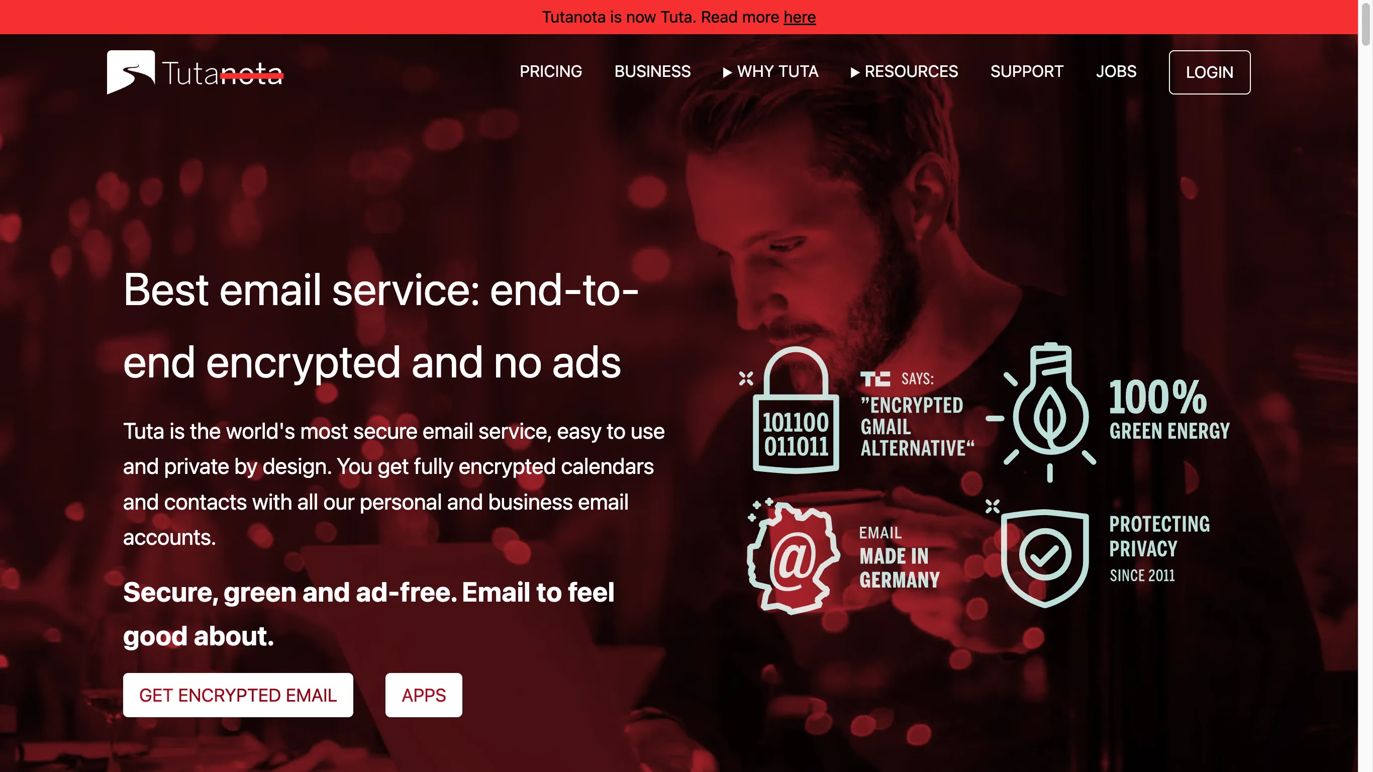 Tutanota is a closed-source email service.