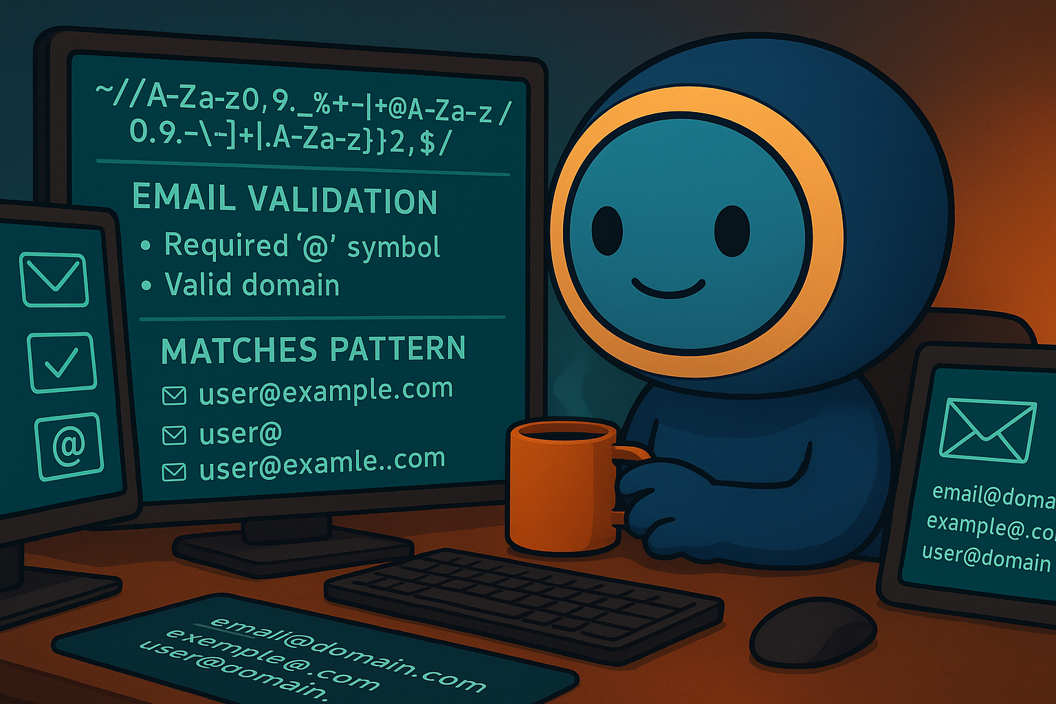 רגולקס של דוא"ל, JavaScript ו-Node.js