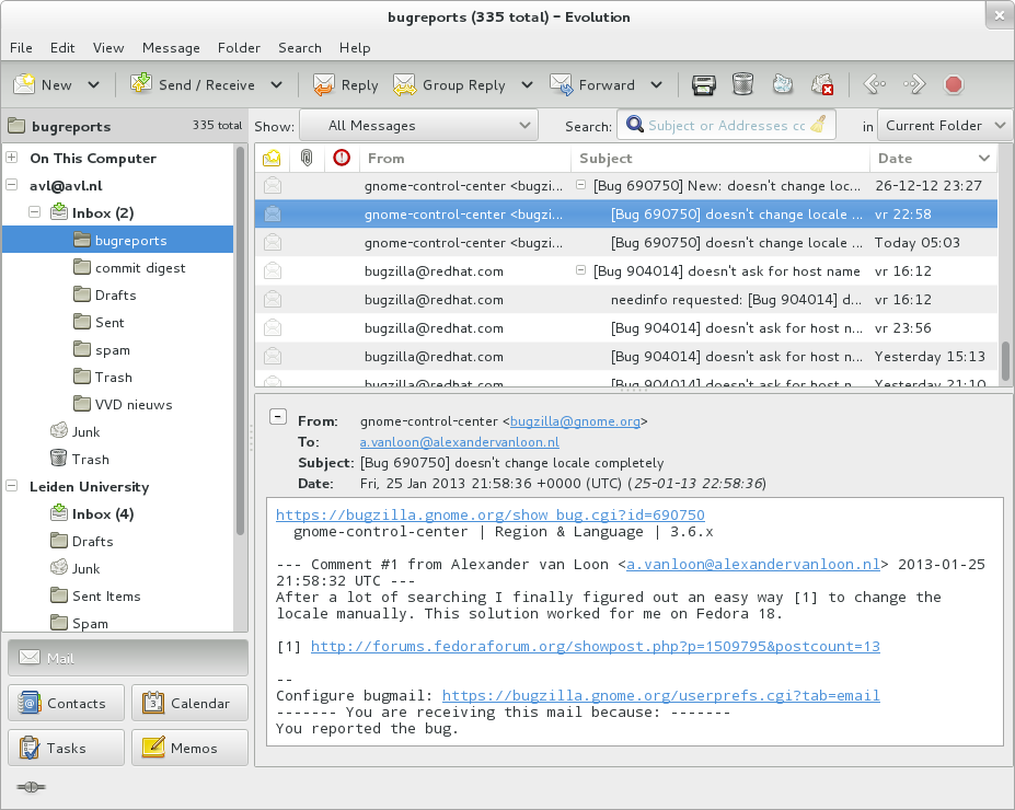 GNOME Evolution เป็นอีเมลโอเพ่นซอร์ส ลูกค้า สำหรับ Unix และเขียนด้วยภาษาการเขียนโปรแกรม C (GTK)