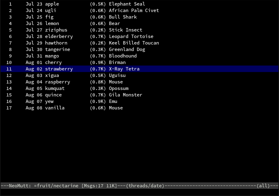NeoMutt er en åpen kildekode-e-post klient for Command-line (CLI) og er skrevet i programmeringsspråket C .