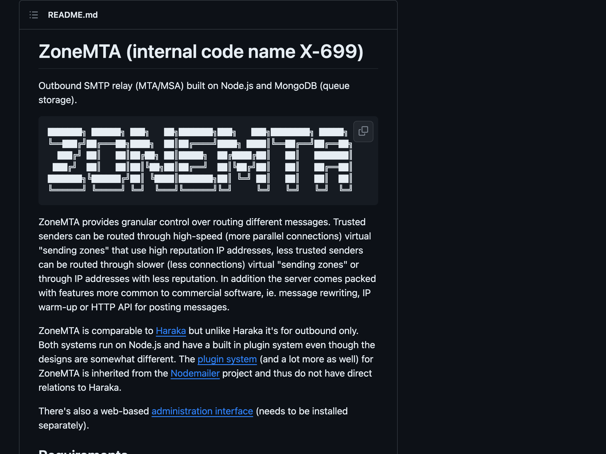 ZoneMTA on avoimen lähdekoodin sähköposti palvelin käyttäjälle postmarket OS .