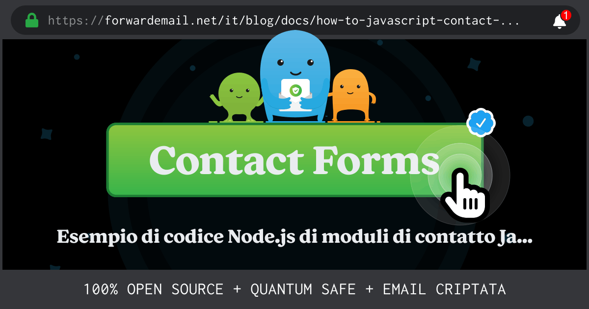 Moduli di contatto JavaScript Node.js