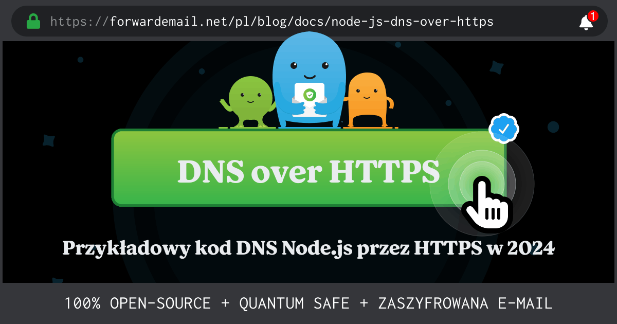 Node.js DNS przez HTTPS