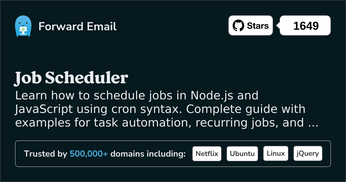 Node.js Job Scheduler Code Example in 2025